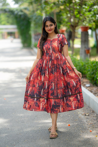 CRIMSON DRIFT | MATERNITY MAXI ANKLE LENGTH