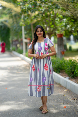 STRIPE TULIP | MATERNITY MAXI ANKLE LENGTH
