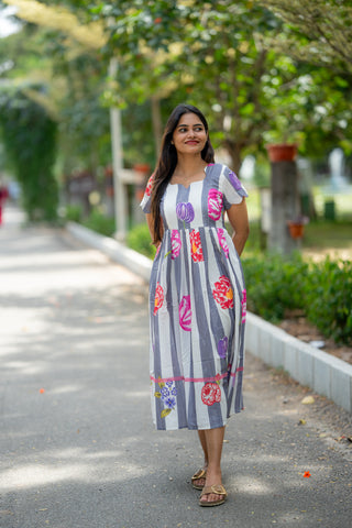 STRIPE TULIP | MATERNITY MAXI ANKLE LENGTH