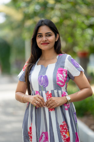 STRIPE TULIP | MATERNITY MAXI ANKLE LENGTH