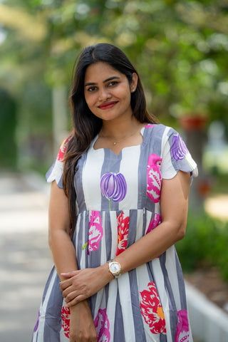STRIPE TULIP | MATERNITY MAXI ANKLE LENGTH