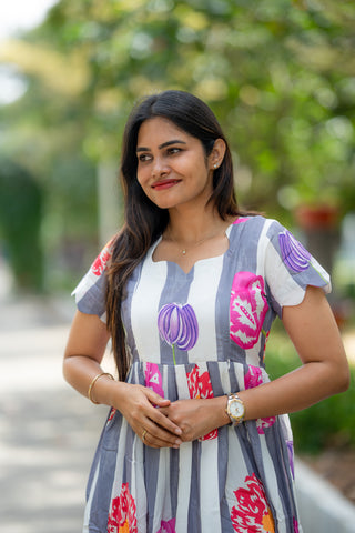 STRIPE TULIP | MATERNITY MAXI ANKLE LENGTH