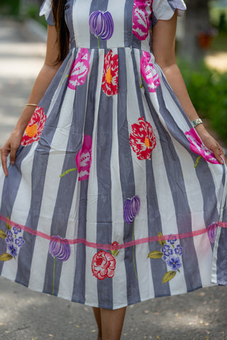 STRIPE TULIP | MATERNITY MAXI ANKLE LENGTH