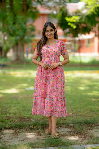 BUBBLEGUM BLOOM | MATERNITY GEORGETTE MAXI ANKLE LENGTH