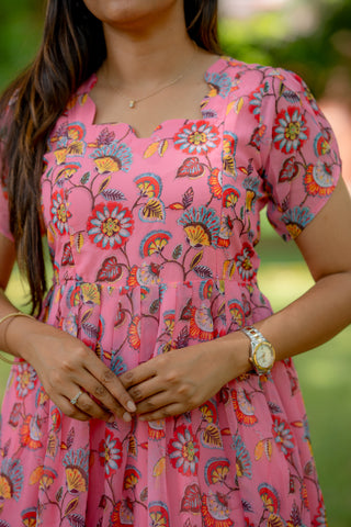 BUBBLEGUM BLOOM | MATERNITY GEORGETTE MAXI ANKLE LENGTH