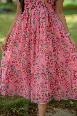 BUBBLEGUM BLOOM | MATERNITY GEORGETTE MAXI ANKLE LENGTH