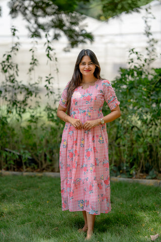 VINTAGE ROSE | MATERNITY GEORGETTE MAXI ANKLE LENGTH
