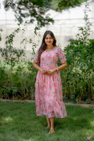 VINTAGE ROSE | MATERNITY GEORGETTE MAXI ANKLE LENGTH