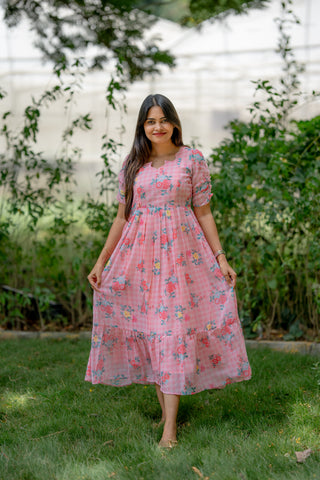 VINTAGE ROSE | MATERNITY GEORGETTE MAXI ANKLE LENGTH