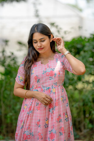 VINTAGE ROSE | MATERNITY GEORGETTE MAXI ANKLE LENGTH