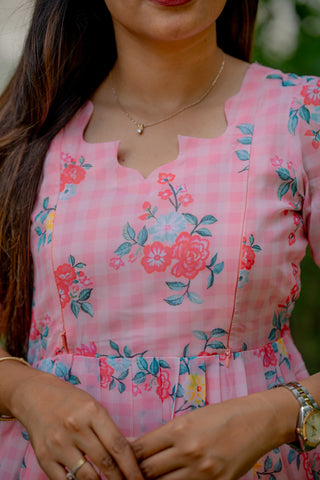 VINTAGE ROSE | MATERNITY GEORGETTE MAXI ANKLE LENGTH