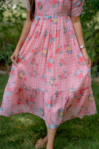 VINTAGE ROSE | MATERNITY GEORGETTE MAXI ANKLE LENGTH