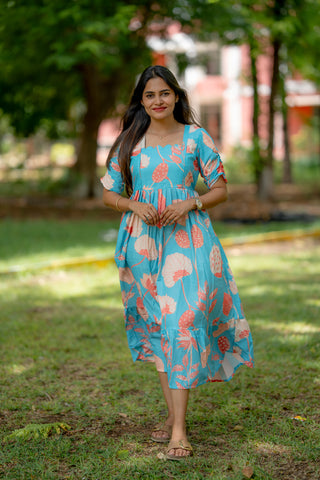 CORAL WATERLILIY | MATERNITY MAXI ANKLE LENGTH
