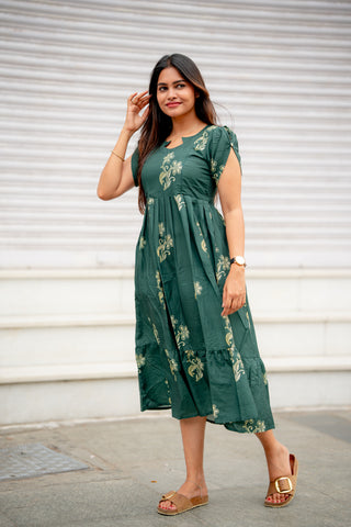 RUFFLE LEAF | MATERNITY MAXI ANKLE LENGTH