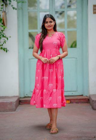 STRIPED POPPIES | MATERNITY MAXI ANKLE LENGTH