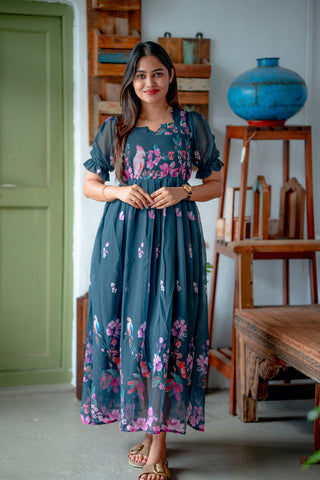 AVIAN OASIS | MATERNITY GEORGETTE MAXI FULL LENGTH