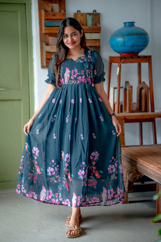 AVIAN OASIS | MATERNITY GEORGETTE MAXI FULL LENGTH