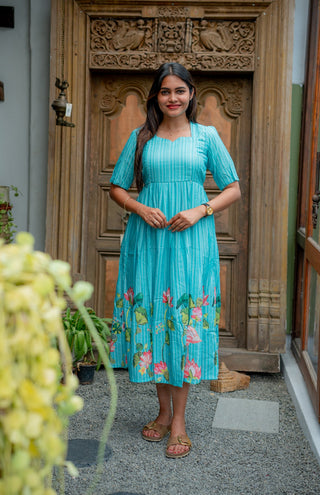 STRIPPY LOTUS | MATERNITY MAXI ANKLE LENGTH