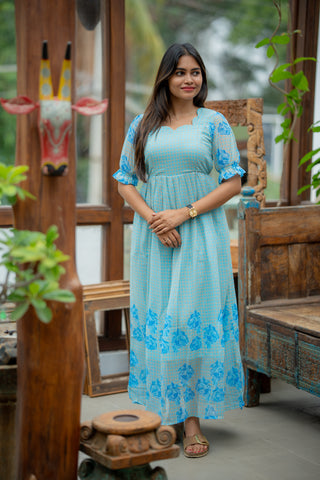 MOSAIC ROSE | MATERNITY GEORGETTE MAXI FULL LENGTH