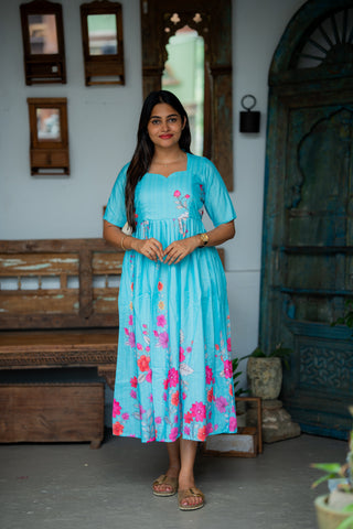 FLORAL SKY | MATERNITY MAXI ANKLE LENGTH