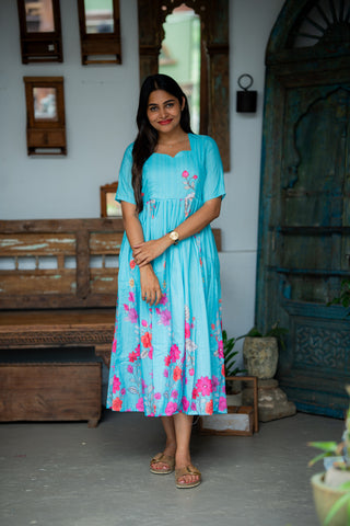 FLORAL SKY | MATERNITY MAXI ANKLE LENGTH