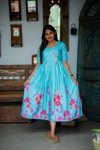 FLORAL SKY | MATERNITY MAXI ANKLE LENGTH