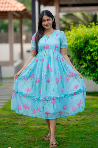 LOTUS MIST | MATERNITY GEORGETTE MAXI ANKLE LENGTH