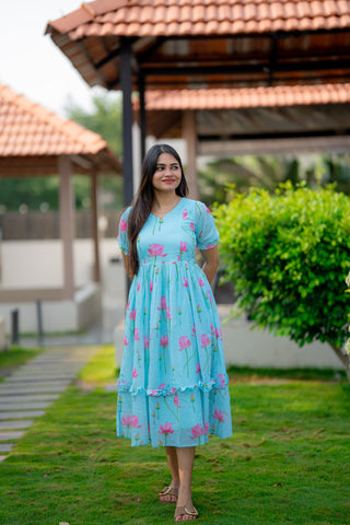 LOTUS MIST | MATERNITY GEORGETTE MAXI ANKLE LENGTH