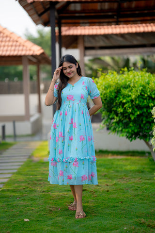 LOTUS MIST | MATERNITY GEORGETTE MAXI ANKLE LENGTH