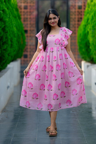 LOTUS RUFFLE | MATERNITY GEORGETTE MAXI ANKLE LENGTH