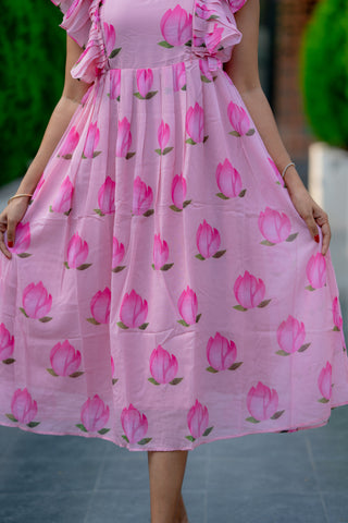 LOTUS RUFFLE | MATERNITY GEORGETTE MAXI ANKLE LENGTH