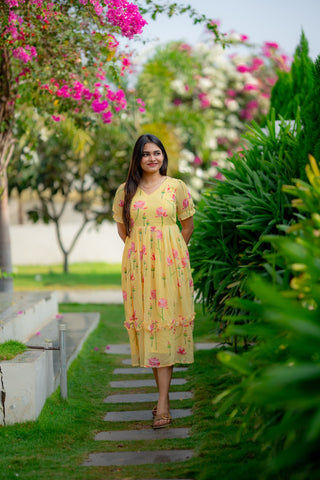 SUNKISSED LOTUS | MATERNITY GEORGETTE MAXI ANKLE LENGTH