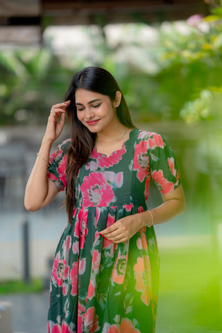 BOTANICA STRIPE | MATERNITY GEORGETTE MAXI ANKLE LENGTH
