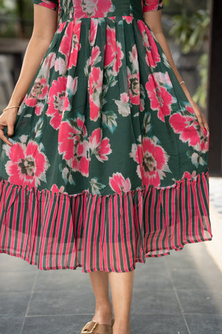 BOTANICA STRIPE | MATERNITY GEORGETTE MAXI ANKLE LENGTH