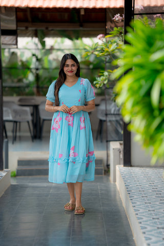 ORCHID SKY | MATERNITY GEORGETTE MAXI ANKLE LENGTH