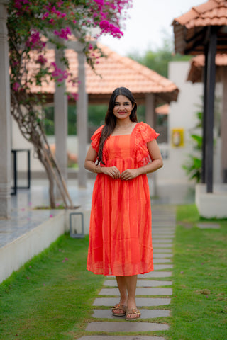 SHADES OF RUFFLE | MATERNITY GEORGETTE MAXI ANKLE LENGTH