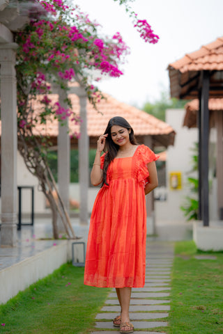 SHADES OF RUFFLE | MATERNITY GEORGETTE MAXI ANKLE LENGTH