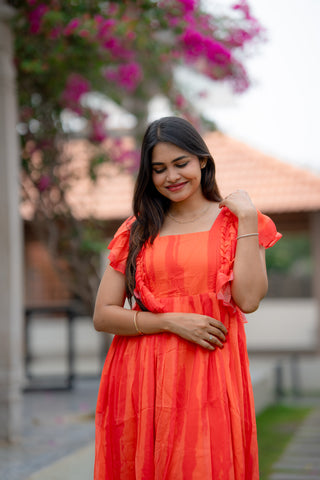 SHADES OF RUFFLE | MATERNITY GEORGETTE MAXI ANKLE LENGTH