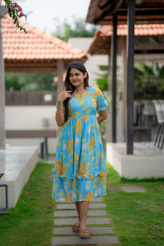 OCEAN BREEZE | MATERNITY GEORGETTE MAXI ANKLE LENGTH
