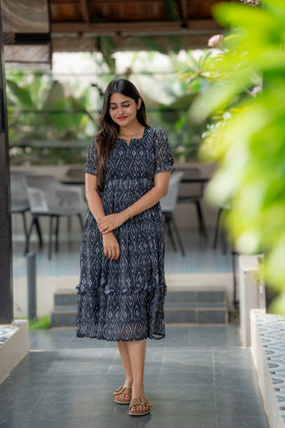 MIDINIGHT TRELIS | MATERNITY GEORGETTE MAXI ANKLE LENGTH