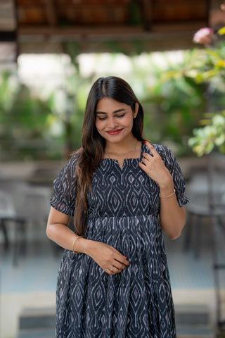 MIDINIGHT TRELIS | MATERNITY GEORGETTE MAXI ANKLE LENGTH