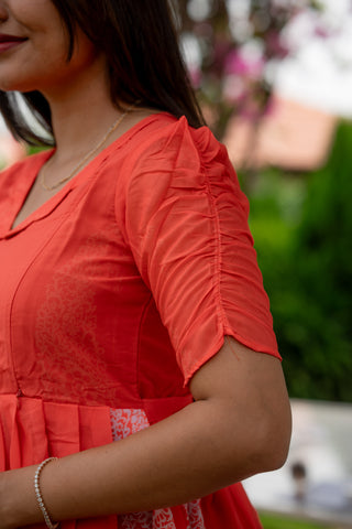 CORAL FLARE | MATERNITY GEORGETTE MAXI FULL LENGTH