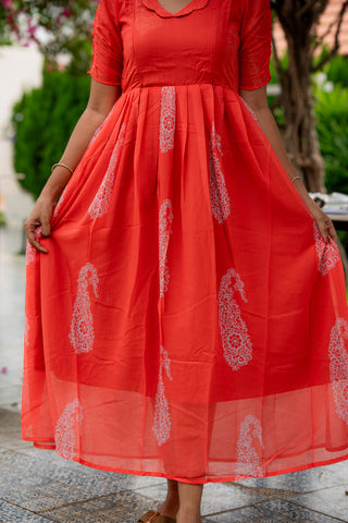 CORAL FLARE | MATERNITY GEORGETTE MAXI FULL LENGTH