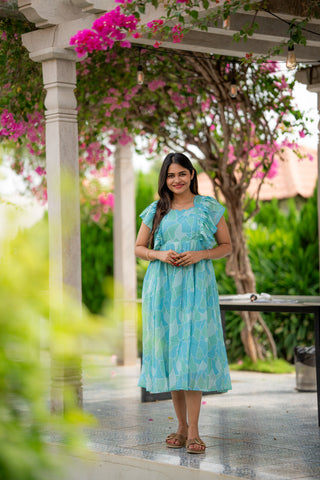 AQUA MOSAIC | MATERNITY GEORGETTE MAXI ANKLE LENGTH