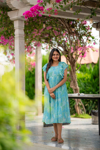AQUA MOSAIC | MATERNITY GEORGETTE MAXI ANKLE LENGTH