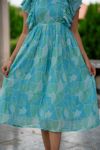 AQUA MOSAIC | MATERNITY GEORGETTE MAXI ANKLE LENGTH