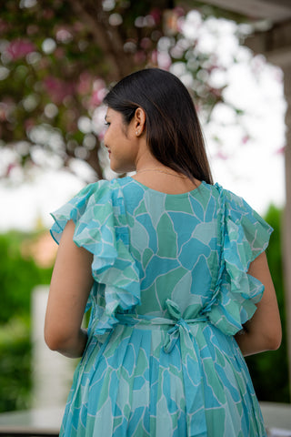 AQUA MOSAIC | MATERNITY GEORGETTE MAXI ANKLE LENGTH