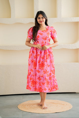 FUSCHIA BLOOM | MATERNITY MAXI ANKLE LENGTH