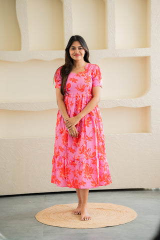 FUSCHIA BLOOM | MATERNITY MAXI ANKLE LENGTH