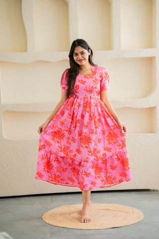 FUSCHIA BLOOM | MATERNITY MAXI ANKLE LENGTH